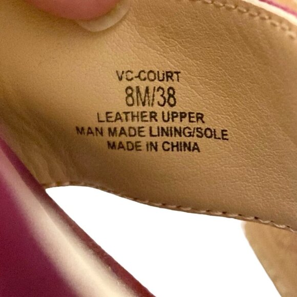 VINCE CAMUTO Court Suede Open Toe Ankle Strap Heels Chianti - Picture 11 of 11